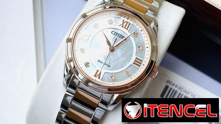 CITIZEN ECODRIVE AREZZO (EM0876-51D) DE MUJER CON CRISTAL ZAFIRO , 32MM EN ACERO INOXIDABLE , NUEVO A ESTRENAR 58049738