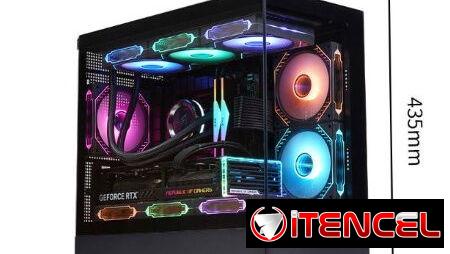 Chasis (Case/Gabinete/Carcasa) GAMER de cristal Templado (+ 9 Fanes de 120mm y controlador RGB)