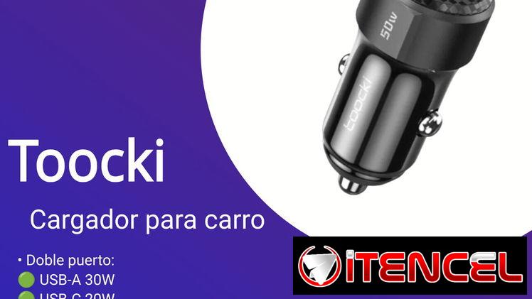 Cargador USB para el carro con dos puertos USB C y USB A