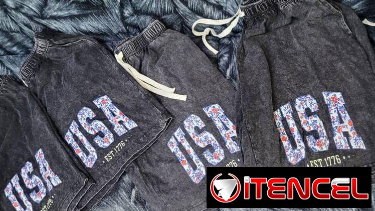 Short Cargo Negro “USA EST 1776” – XL – Estilo Urbano Premium