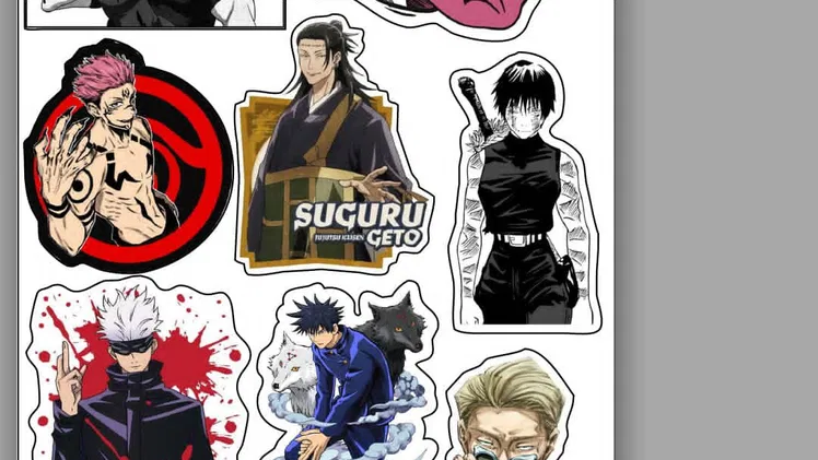 Hoja de pegatinas stickers calcomanías anime videojuegos y gamer
