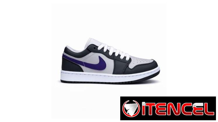 TENIS NIKE AIR JORDAN GRIS Y VIOLETA .