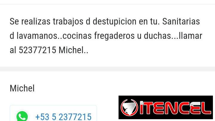 DESTUPICION CON EQUIPO ELECTRICOS. LINEAS SANITARIA..PLUVIALES Y REGISTROS LLAMAR AL…  52377215