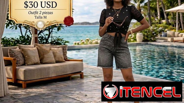 Conjunto blusa y shorts de mujer