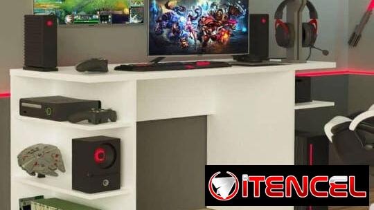 Escritorio mesa de computadora y buró comunícate con Pedro