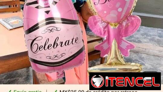 Conjunto de GLOBOS en forma de botella y copa