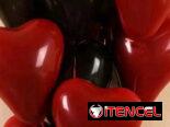 🎈Set de 21 globos en forma de corazón rojo y negro
