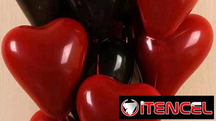 🎈Set de 21 globos en forma de corazón rojo y negro