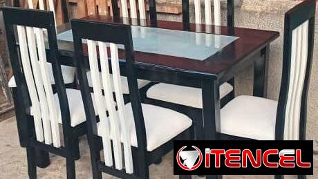 Comedor de madera de 6 sillas
