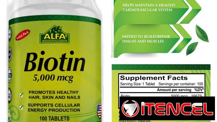 Biotin 100 tab 5000mcg pomo sellado a estrenar por usted 55595382