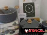 Juegos de inducción, cocina de inducción con sus calderos
