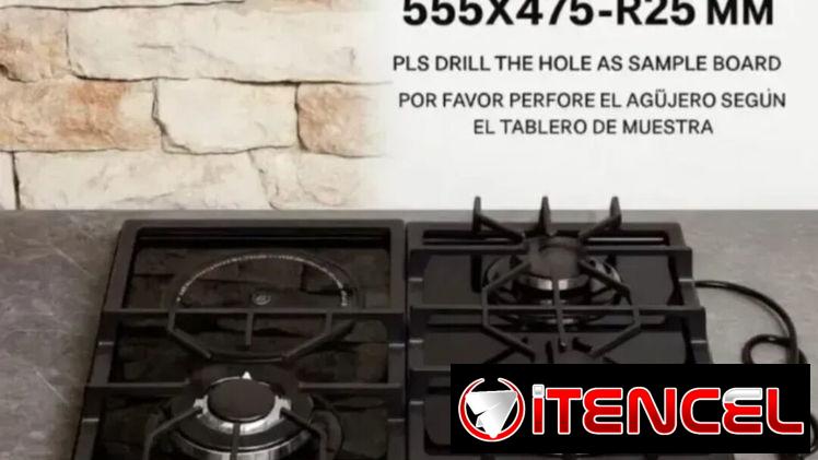 *Cocina de empotrar Milexus 3 quemadores de gas con encendido de magneto y un quemador infrarrojo*  – Precio 165 USD