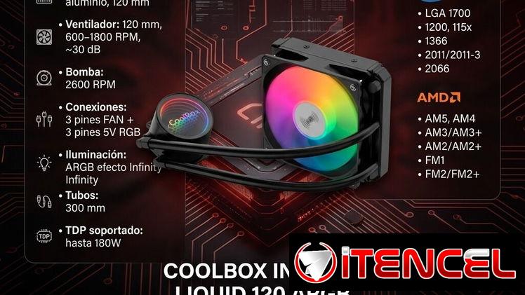 🎮⛩️Disipacion Liquida Coolbox 120 ARGB – 💲65 USD🎸