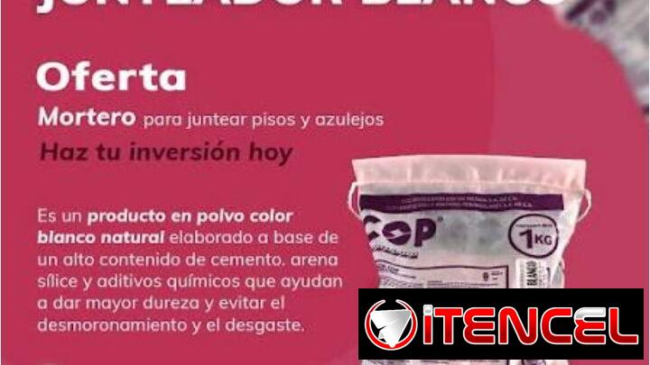 Cemento blanco de 1kg,blanco coco,antimoho