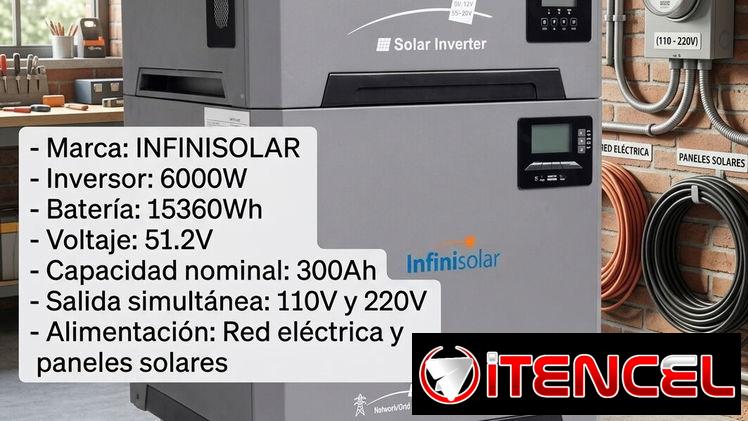 Inversor híbrido todo en uno 6kW + batería 15kWh