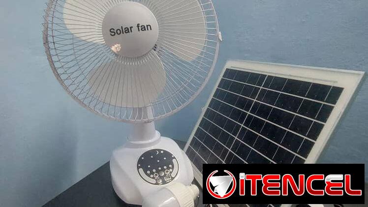 Ventilador recargable con panel solar