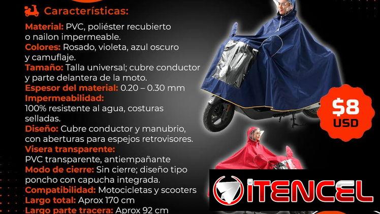 ☔ 8USD ☔ CAPA IMPERMEABLE PARA MOTO Y BICIMOTO. MENSAJERÍA CON FACTURA. TLF 54833699