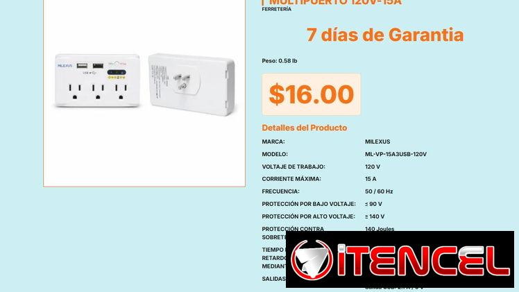 Milexus Protector con Indicador de Retardo LED, Milexus ML-VP-15A3USB-120V 3 Tomacorrientes VPT#-0480