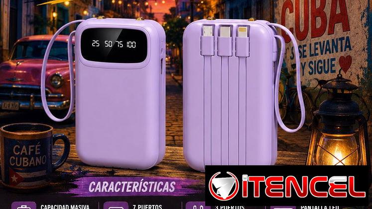 Power Bank 50000 mAh (colores rosado y negro). La luz se va y tú energía se queda