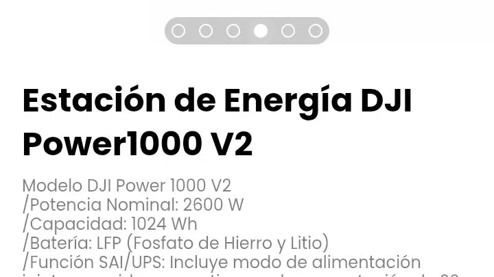 Estación de Energía DJI Power1000 V2 Modelo DJI Power 1000 V2