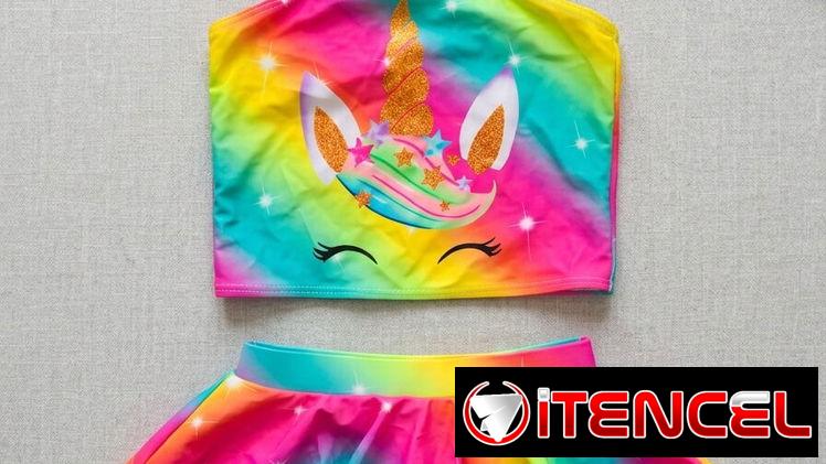 Bikini niña Conjunto de Baño Dos Piezas “Rainbow Dreams” | Edición Unicornio Mágico 5-6años