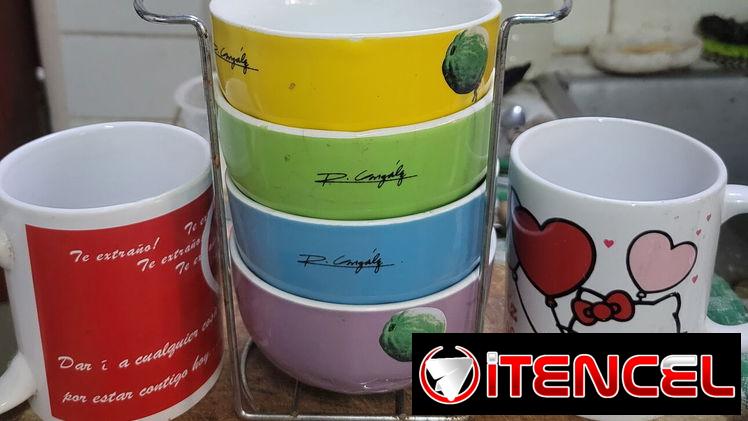 Juego de vasos para whisky  de la marca  Habana Club, 4  jarras de crital, 4 soperas y dos jarras de niños editadas