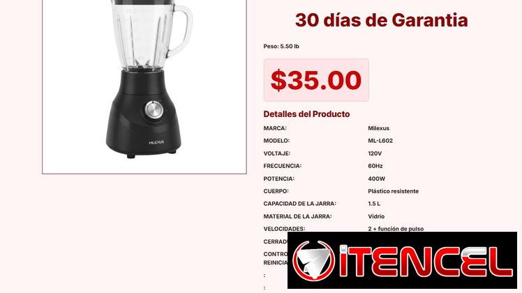 LICUADORA VASO DE VIDRIO MILEXUS (ML-L602) VPT#-0184