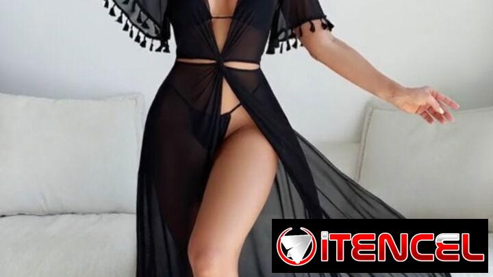 Pareo de playa negro nuevo en su nylon