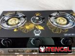 Cocina de gas MAF de cristal templado 3 hornillas con magneto (mw)
