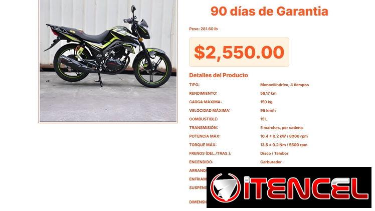 KRATHOS 200 CC: Moto de 4 Tiempos con Arranque Eléctrico y 5 Cambios VPT#-0357
