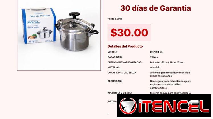 OLLA DE PRESIÓN DE ROSCA 7 L ROYAL VPT#-0220