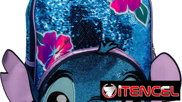 Mochila pequeña diseño de stich con lentejuelas