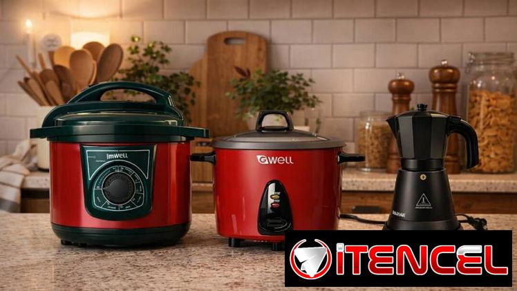 Olla Reina Gwell 5L (90 minutos) + Arrocera Gwell de 1.4L + Cafetera Eléctrica de 3 a 6 tazas MARWA