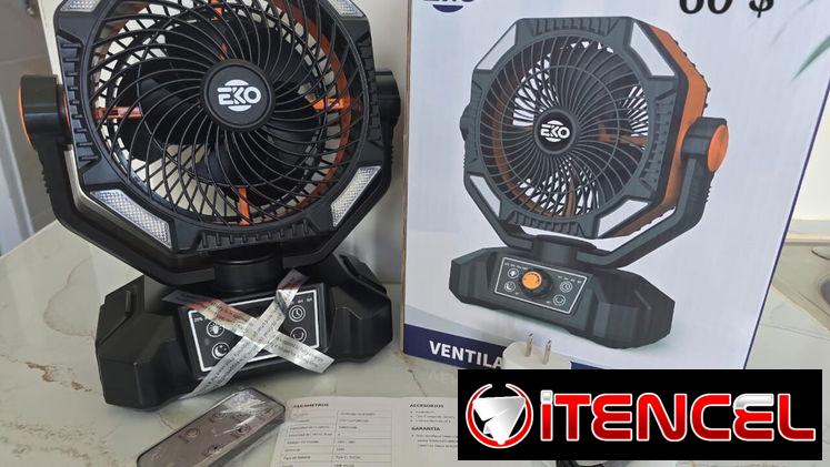 Ventiladores Recargables Marca Eko , 20 000mA , doble aspa , carga rapida