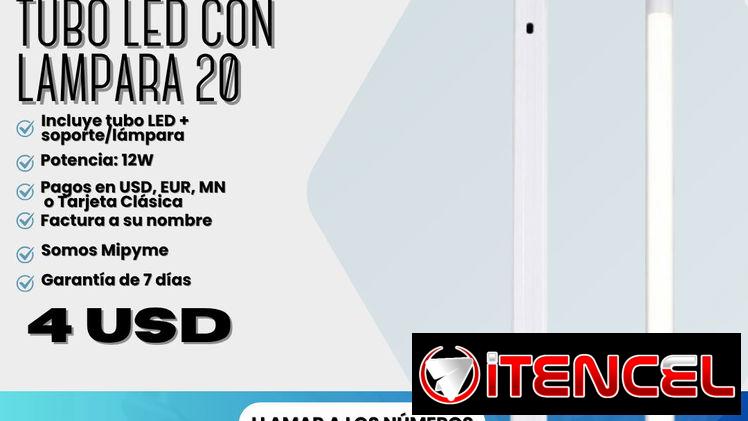 💡✨ TUBO LED CON LAMPARA 20 ✨💡  💲 PRECIO: 4 USD