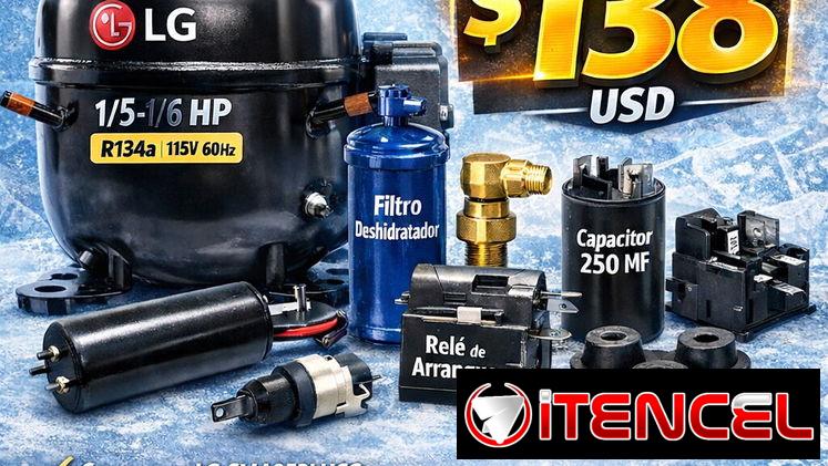 COMBO MAQUINA DE FRIO, MAQUINAS DE LG CMA053LHCG 1/5–1/6 HP R134a 115V 60Hz GARANTIA 1 AÑO
