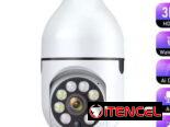 Gangaa Cámara de vigilancia con bombilla E27 para interiores, videocámara inalámbrica con Wifi