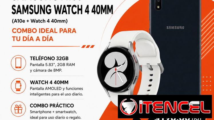 Samsung A10e + Samsung Watch 4 40mm | Combo Smartphone y Smartwatch en La Habana