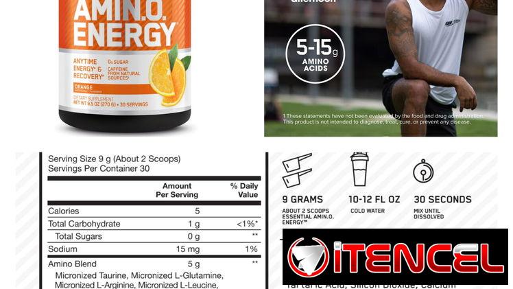 Amino energy 30 servicios, pomo sellados varios sabores