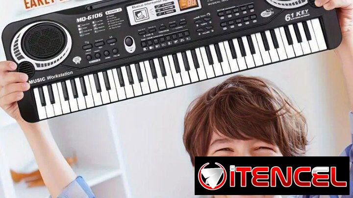 Pianola electrónica y micrófono para principiantes, niñas y niños. | videojuegoshabana.com