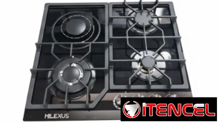 Cocina empotrable Milexus de 3 hornillas de gas + 1 hornilla infrarroja