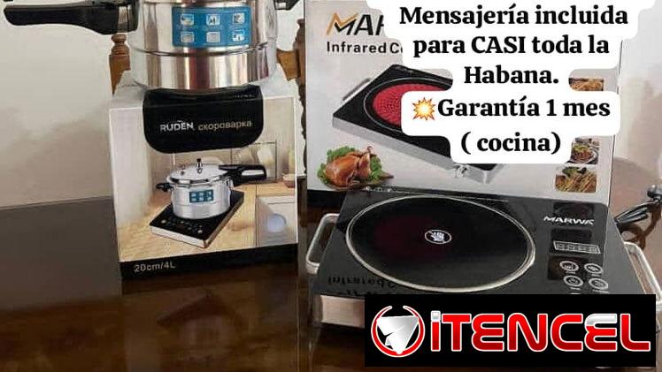 Cocina infrarroja y olla de presión