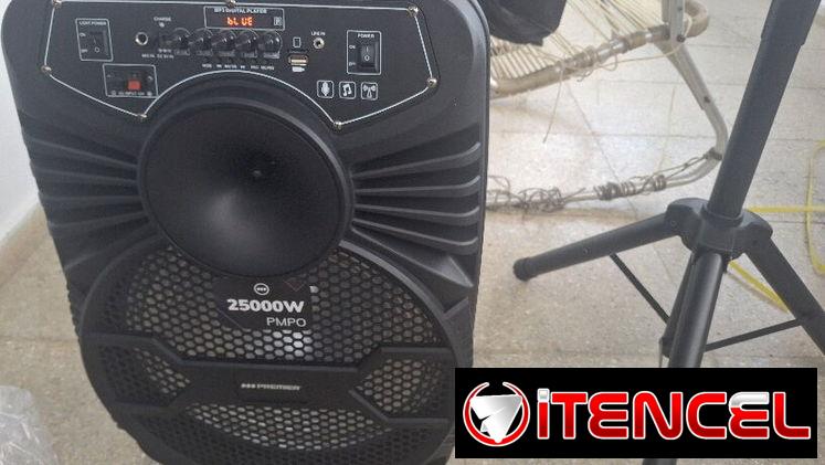 🔉Bocina Premier 15″. Tripode y Micrófono inalambrico.