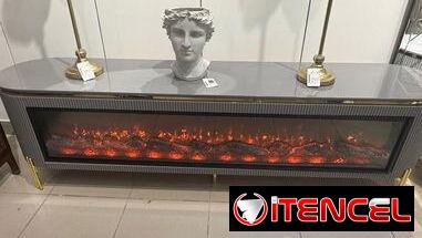 Mesa TV con chimenea Electrica