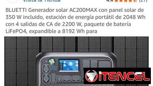 GENERADOR DE CORRIENTE PORTÁTIL CON PANEL SOLAR INCLUÍDO