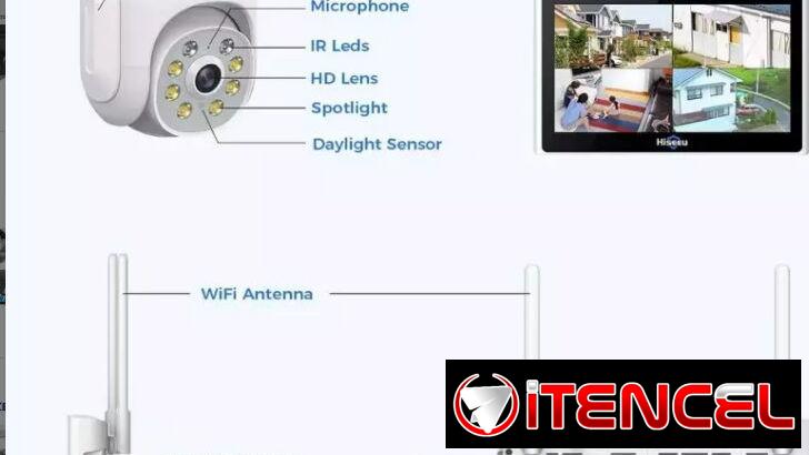 Sistemas de cámaras de Seguridad//CCTV Hiseeu 4 cámaras + Pantalla//Para exteriores IP66//Visión Nocturna//Nuevo