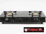 Fogones de gas de cristal templado 2 quemadores con magneto