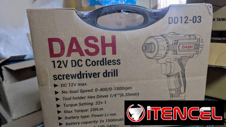 -Taladro destornillador inalambrico DASH precio 50 usd  •Voltaje: 12V DC máximo•Torque máximo: 25 N·m, ideal para tareas