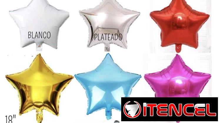 Globos metálicos de corazón y estrellas 18 pulgadas Te amo / Te quiero
