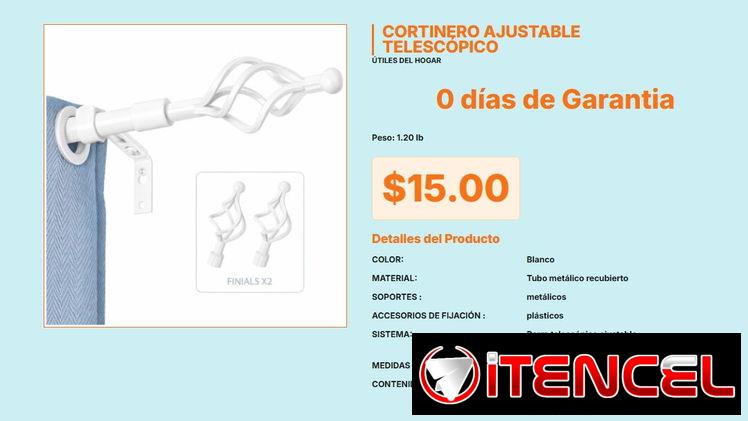 Barra Extensible de Cortina de 160-300 cm con Tacos de Plástico Blanco VPT#-0440